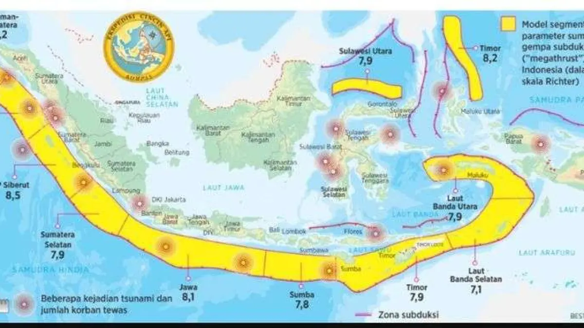 Peta Zona Megathrust
