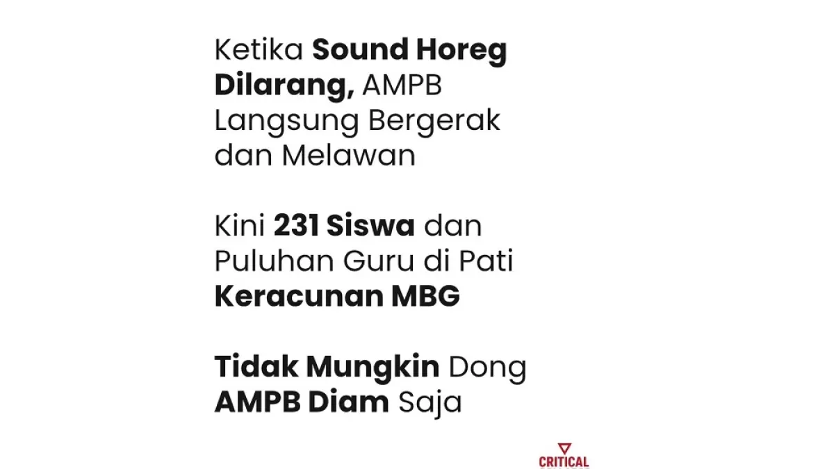 Akun critical collapse sindir AMPB usai kejadian keracunan MBG di Gembong Pati.