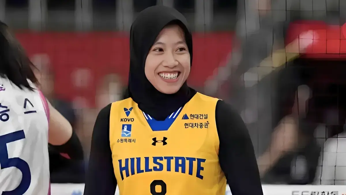 Pevoli Indonesia Megawati Hangestri bermain untuk Hyundai Hillstate di liga Korea Selatan.