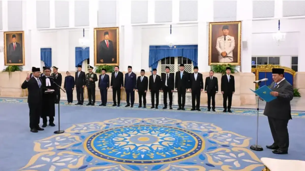 Pelantikan Suahasil Nazara di Istana Negara, Senin (14/9/2026).