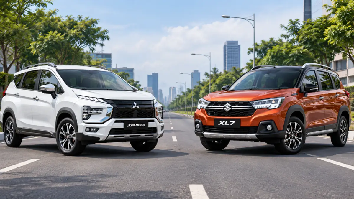 Mitsubishi Xpander dibandingkan Suzuki XL7. (DOK. Ist./AI/ABD. ROCHIM)