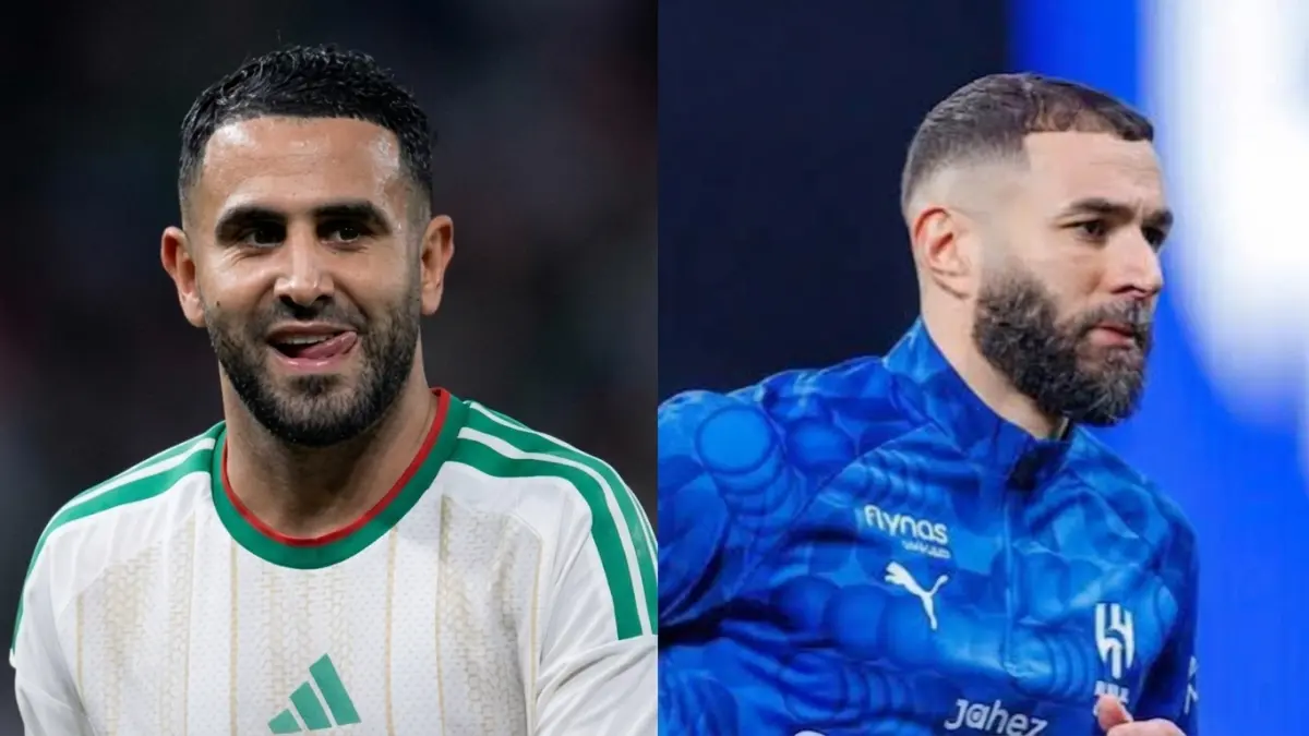 Riyad Mahrez dan Karim Benzema
