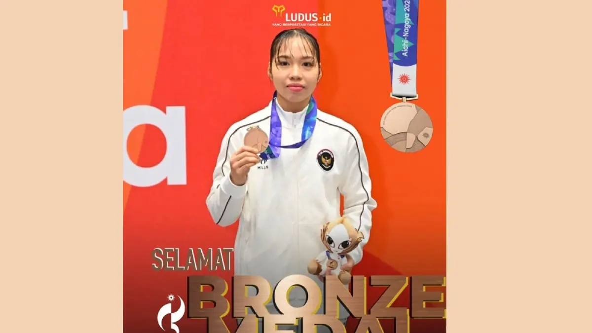 Leica Al Humaira Lubis sumbang medali perunggu Karate pada ajang Asian Games 2026 Jepang.