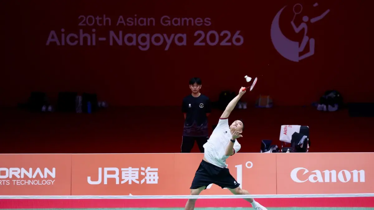 Pebulutangkis putra Indonesia Jonathan Christie berlaga di Asian Games 2026 Jepang. (PBSI)