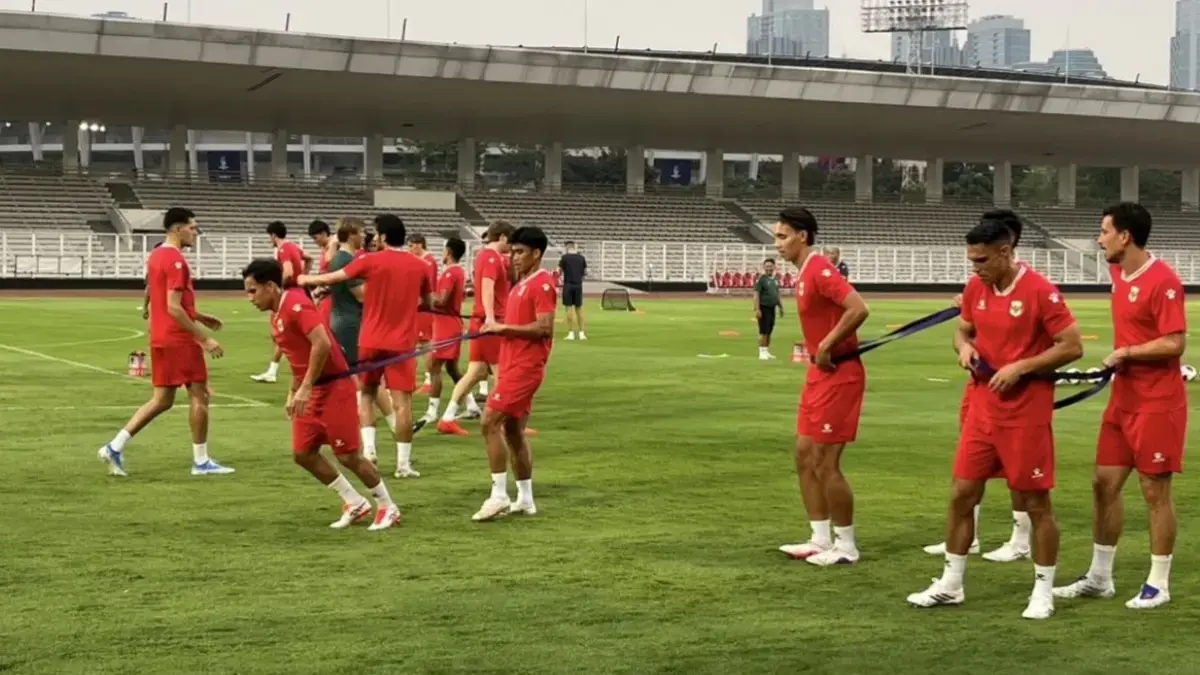 Timnas Indonesia gelar latihan perdana jelang FIFA ASEAN Cup 2026. (Andika Rachmansyah/JawaPos.com)