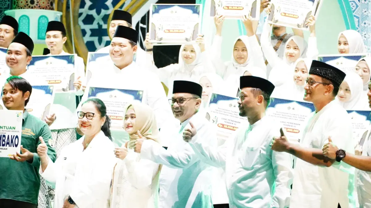 Plt Bupati Pati Risma Ardhi Chandra mengikuti tasyakuran MTQ Nasional. (HUMAS PATI)