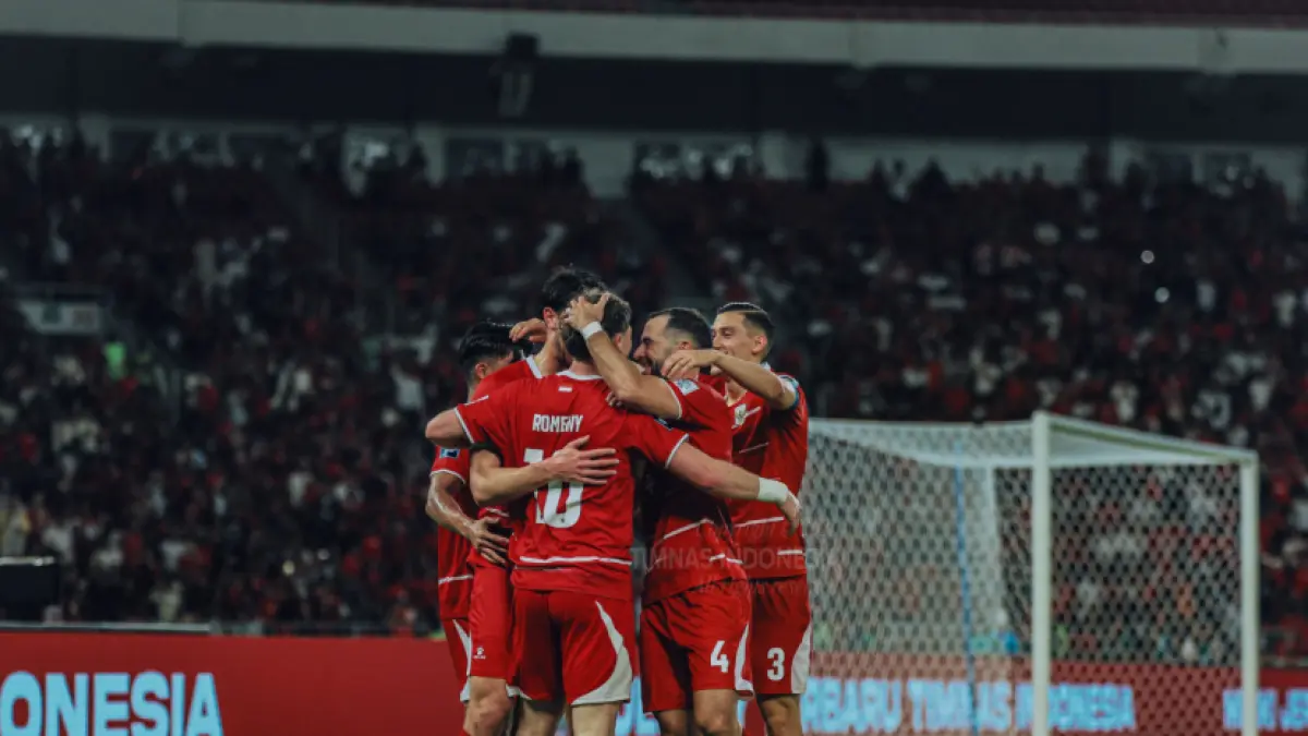 Pemain timnas Indonesia berseleberasi. (PSSI)
