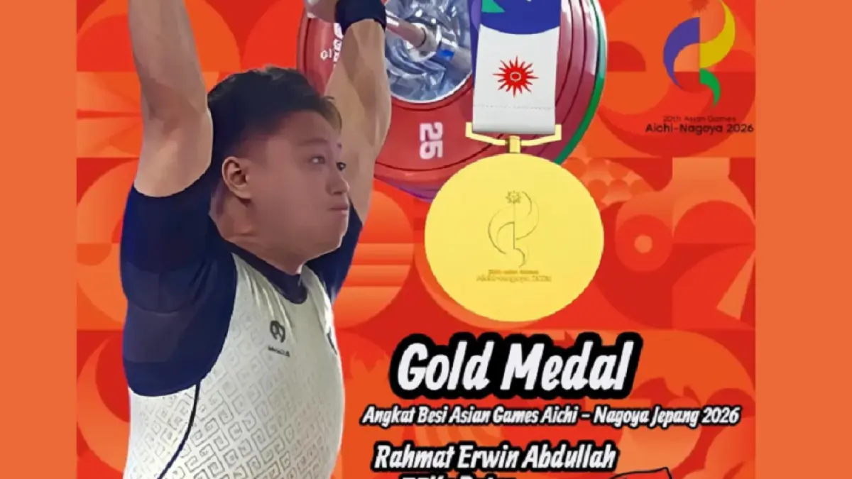 Rahmat Erwin Abdullah mendapatkan medali emas Asian Games 2026. (PABSI)