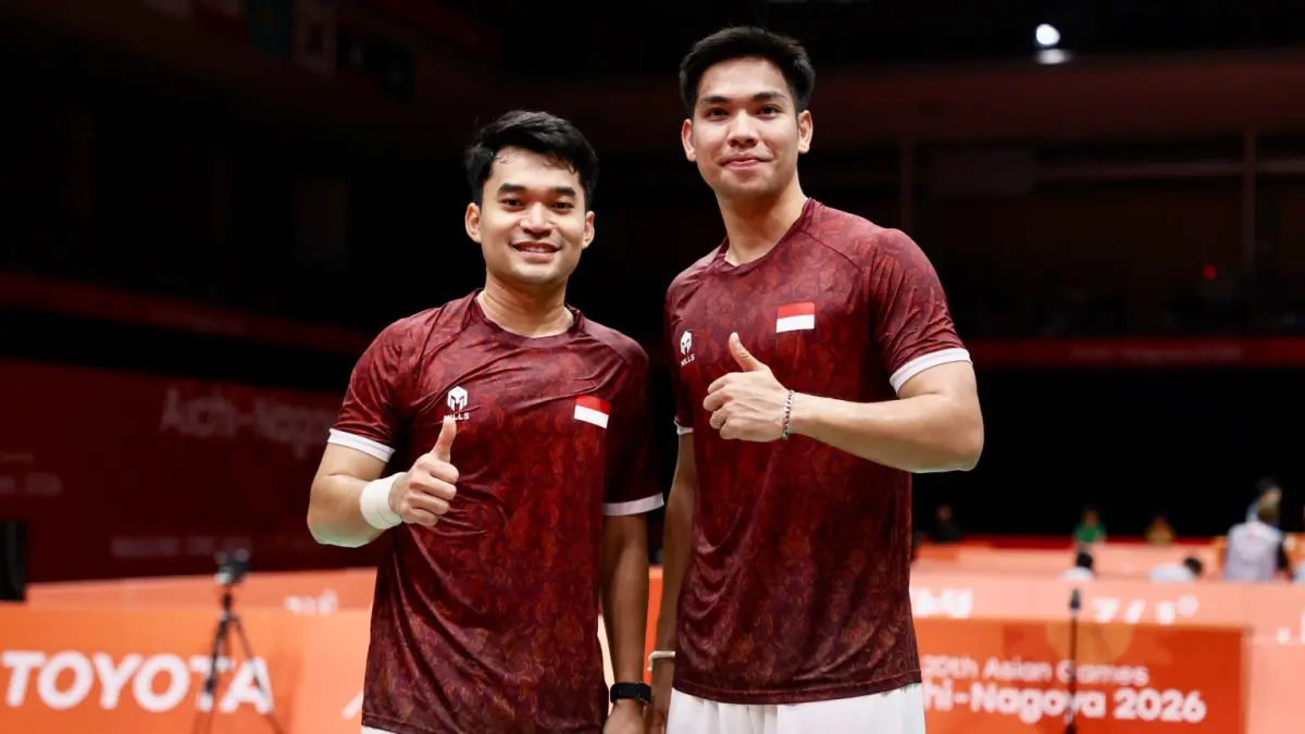 Pebulutangkis ganda putra Indonesia Leo Rolly/ Daniel Marthin sumbang emas Asian Games 2026. (PBSI)