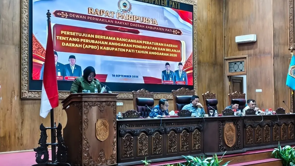 BAHAS ANGGARAN: Rapat paripurna DPRD Pati tentang persetujuan bersama Raperda Perubahan APBD 2026. (HUMAS DPRD PATI UNTUK RADAR PATI)