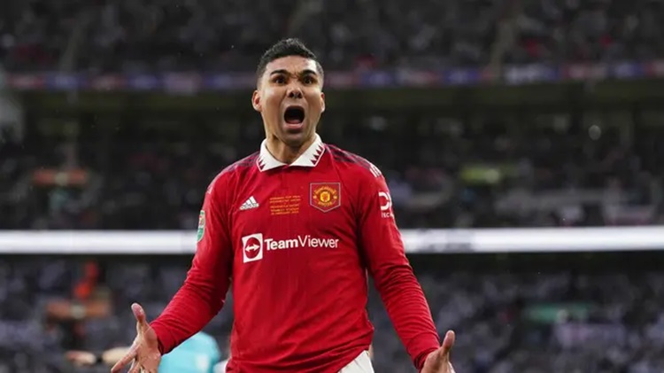 Manchester United menawarkan Casemiro kepada klub Liga Pro Saudi. (AP Photo/Alastair Grant)