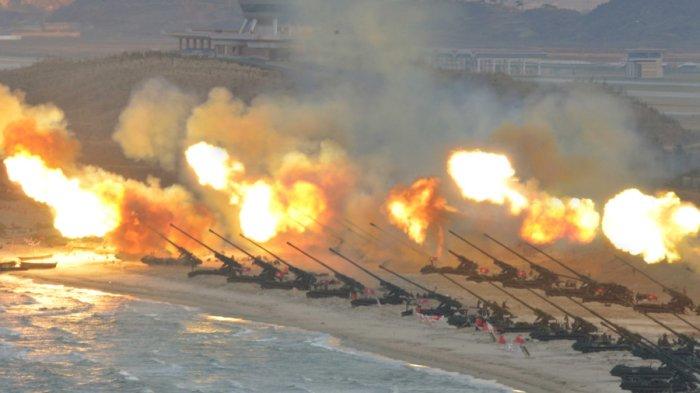 Korea Utara tembakkan artileri ke Korea Selatan, Jumat (5/1/2023).&nbsp; (Foto: pbs/kcna)