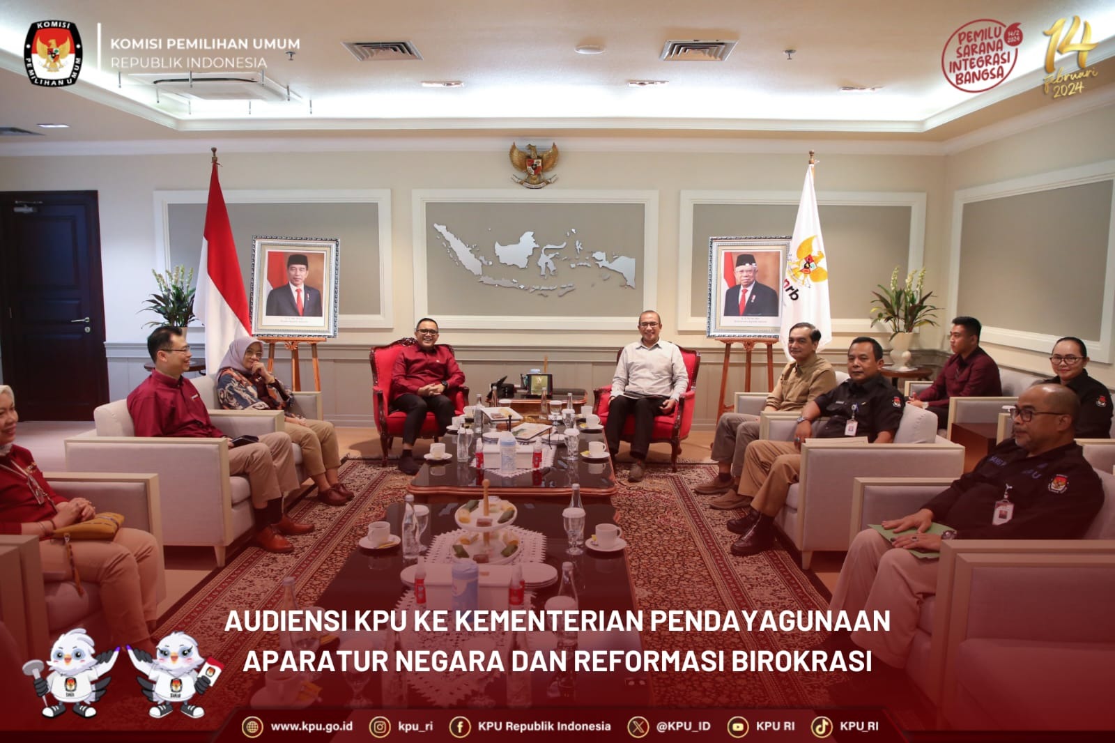 Audiensi KPU Ke Kementerian Pendayagunaan Aparatur Negara Dan Reformasi Birokrasi. (Foto : X/@KPU_ID)