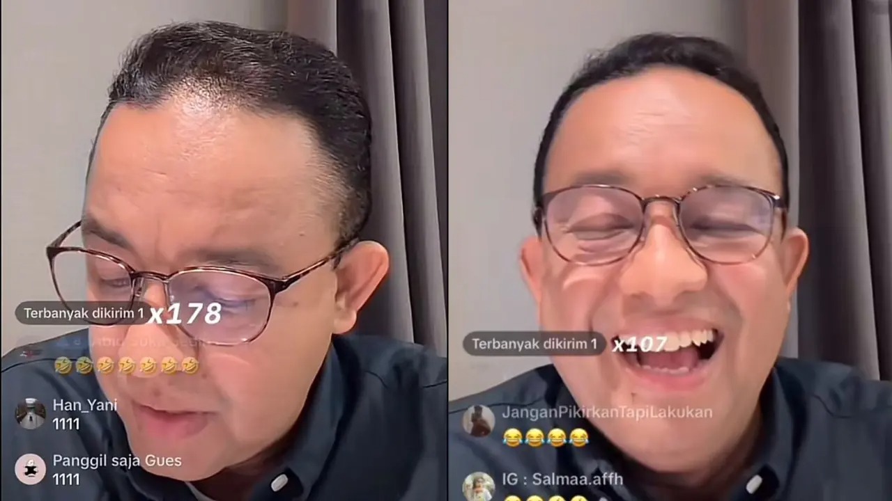 Anies Baswedan, capres nomor urut 1 di Pemilu 2024 saat melakukan TikTok Live dan mendapat pertanyaan tak terduga. (Dok: TikTok @niss99.id)