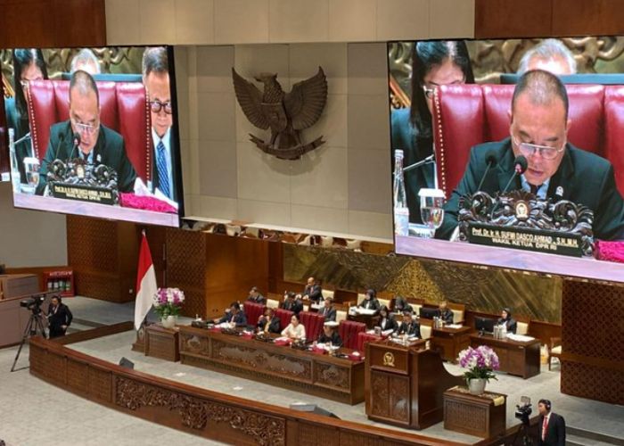 Suasana rapat paripurna DPR pembukaan masa sidang III tahun sidang 2023-2024 di Kompleks Parlemen Senayan, Jakarta, Selasa (16/1/2024).(Istimewa)