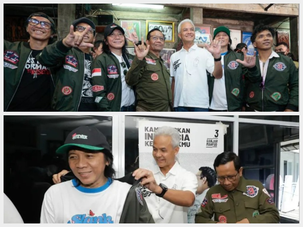 Deklarasi Dukungan Slank untuk Paslon Ganjar - Mahfud. (Kolase RadarBangkalan.id)