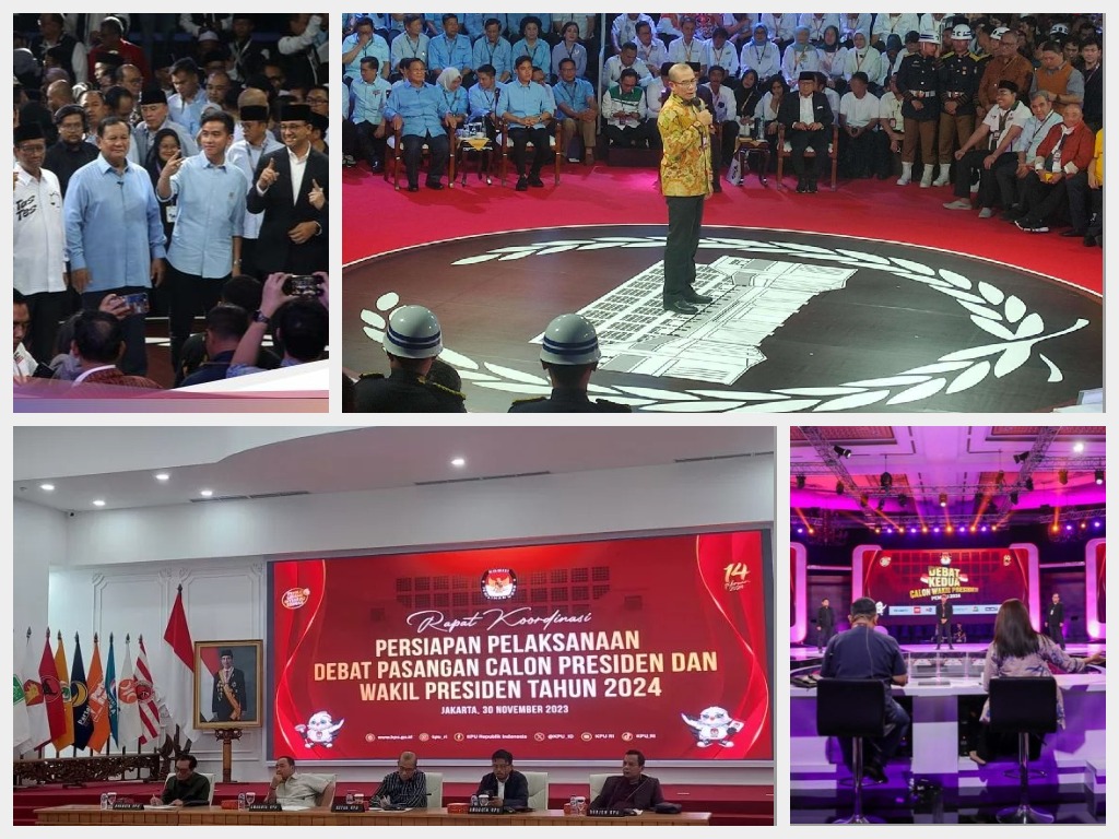 Pelaksanaan Debat Capres - Cawapres 2024: Jadwal, Lokasi dan Tema Debat yang akan berlangsung malam ini. (Kolase RadarBangkalan.id)