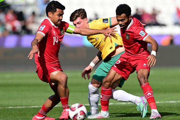 GUGUR: Timnas Indonesia harus mengakui keunggulan Australia dengan keunggulan 4-0 pada babak 16 besar Piala Asia 2023. (AFC)