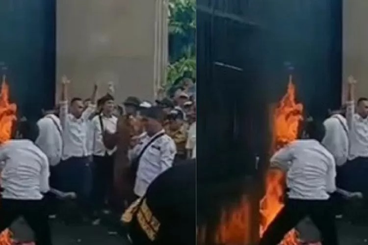 Unjuk rasa kepala desa berlangsung ricuh (Instagram/@24jamdotc)