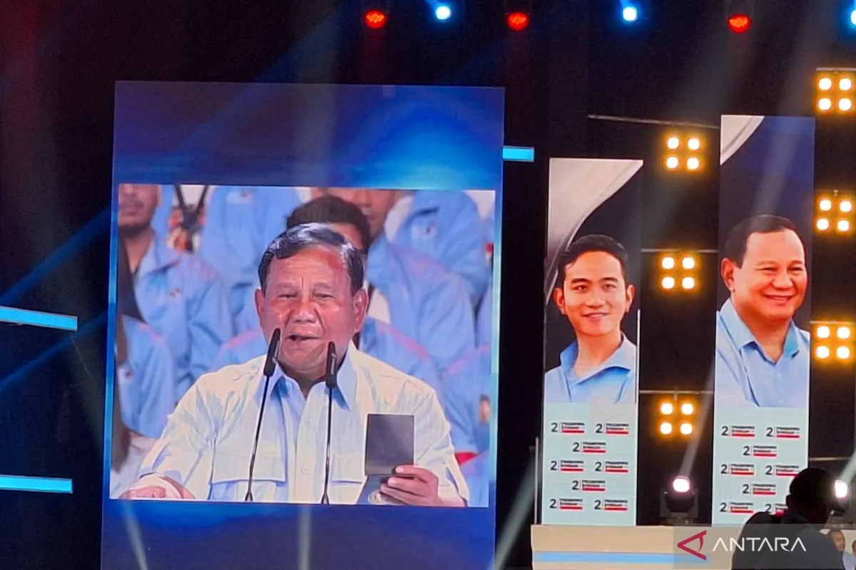 Calon presiden nomor urut 2 Prabowo Subianto di Jakarta Convention Center (JCC), Sabtu (27/12024). ANTARA/Fianda Sjofjan Rassat.