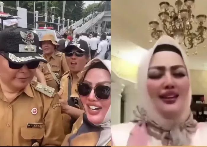 Wiwin Komalasari Kepala Desa Gunung Menyan Bogor Ikut Demo Perpanjang Masa Jabatan di DPR RI