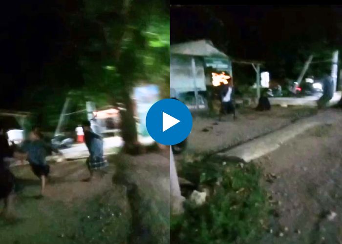 Tangkapan Layar Video Amatir Carok Maut di Bangkalan