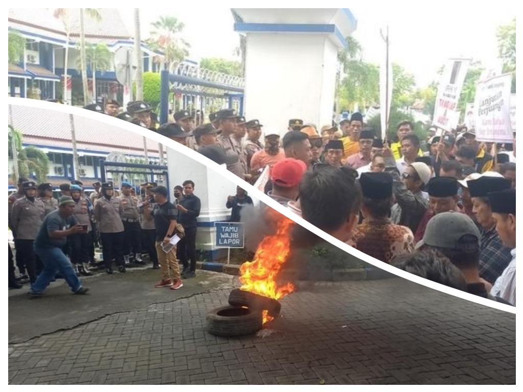Aksi Demo Sampang, Pro Kontra Kebijakan PJ Bupati Sampang Hingga Digruduk 2 Aksi. (Kolase RadarBangkalan.id / detikJatim/Kamaluddin)