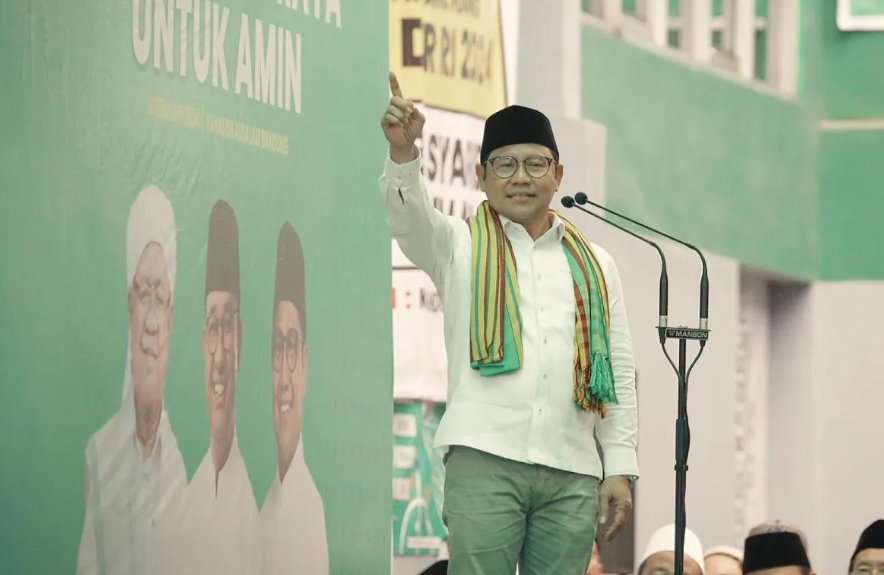 Calon wakil presiden nomor urut 1 Muhaimin Iskandar saat berkampanye di Bandung. (Foto: antara.com)