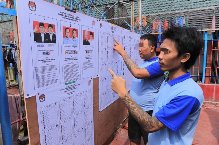 warga binaan di Jatim salurkan hak pilih dalam Pemilu 2024.  (Istimewa)