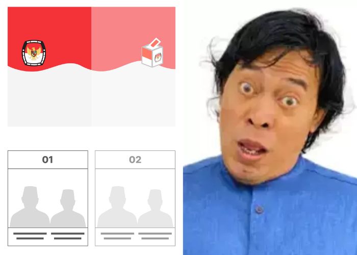Ilustrasi Surat Suara dan Foto Komeng pada Pemilu 2024