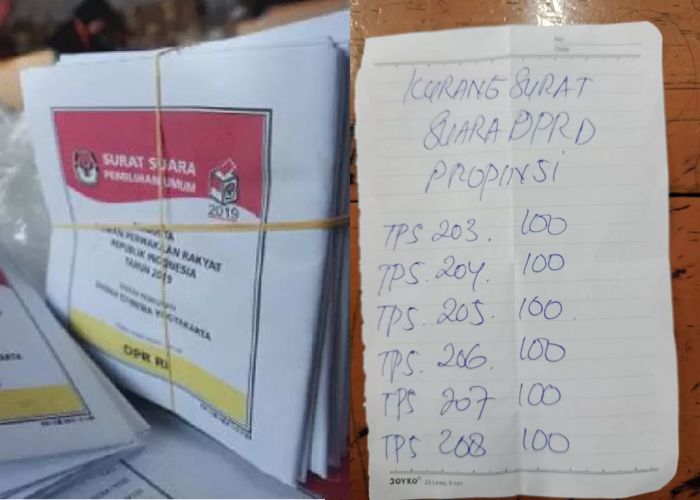 Kolase Surat Suara dan Rekap Kekurangan 600 Surat Suara DPRD Provinsi