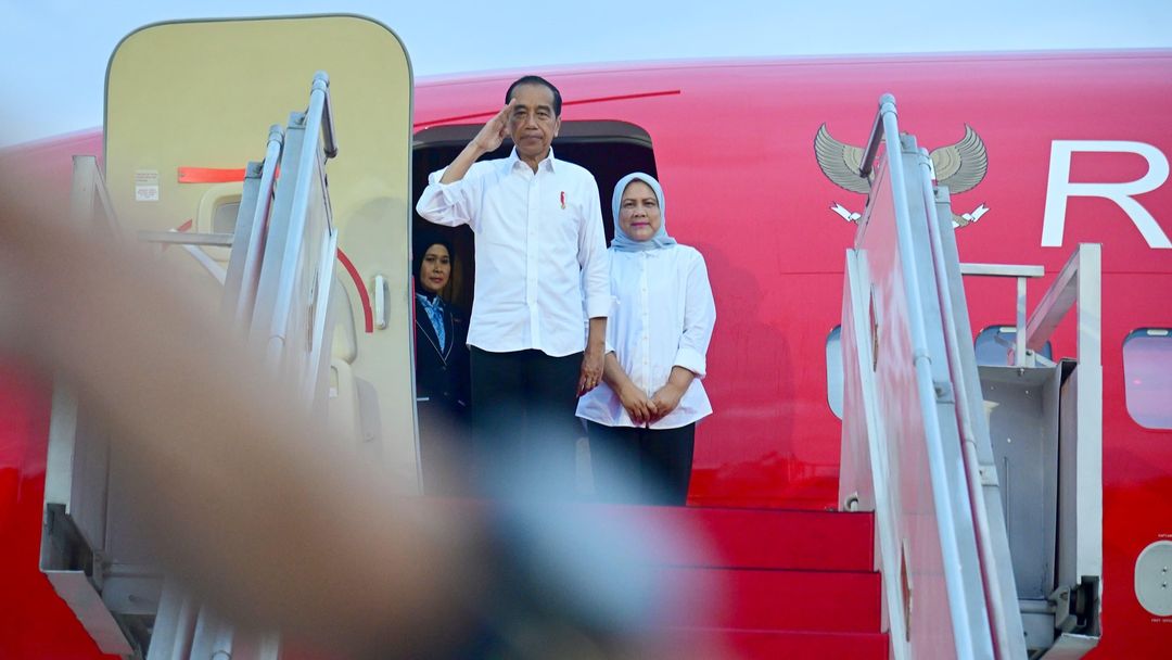 Presiden Indonesia Joko Widodo dengan Ibu Negara Iriana