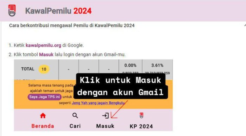 Link Kawal Pemilu 2024 (Foto dok. KawalPemilu 2024)