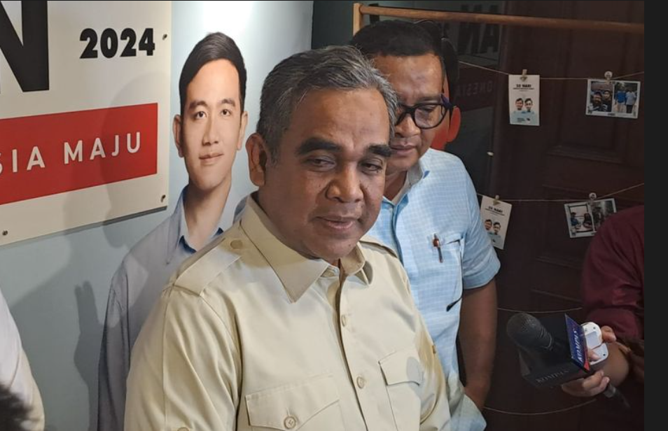 Sekjen Partai Gerindra Ahmad Muzani saat ditemui di Medcen TKN Prabowo-Gibran, Jakarta Selatan. (Foto: kompas)