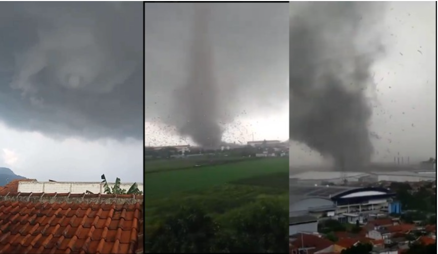 Potret Tornado Rancaekek. (Foto X)