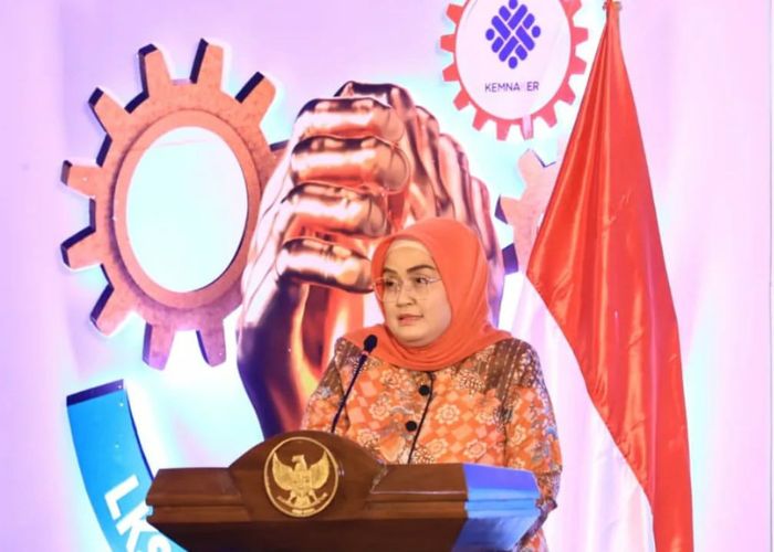 Direktur Jenderal Pembinaan Hubungan Industrial dan Jaminan Sosial Tenaga Kerja Kemnaker, Indah Anggoro Putri.