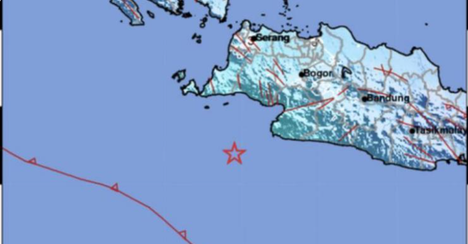 Ilustrasi titik gempa terkini di Bandung, Minggu (252). (Foto: BMKG)