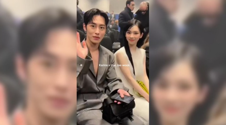 Lee Jaewook dan Karina AESPA saat menghadiri acara Prada show pada Minggu (14/1/2024) lalu. (Foto: Tiktok @ktrnaluv00)