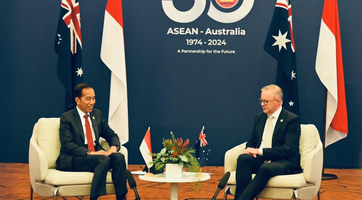 Presiden Joko Widodo (Jokowi) melangsungkan pertemuan bilateral dengan Perdana Menteri Australia, Anthony Albanese, di Melbourne Convention and Exhibition Centre (MCEC). (Foto: Biro Pers, Media, dan I