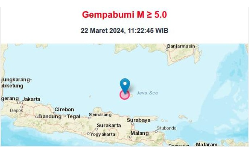 Gempa Tuban. (Foto Dok, BMKG)