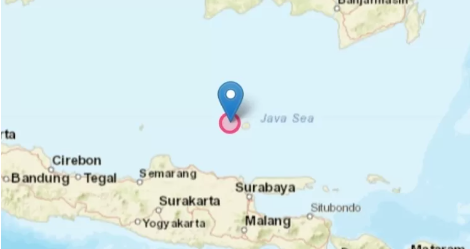 Titik Lokasi Gempa bumi di Tuban, Jatim. (BMKG )