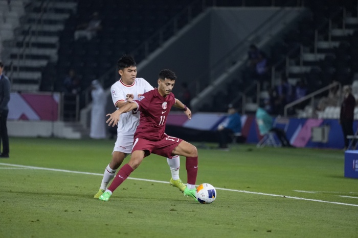 AYO BANGKIT: Timnas Indonesia kalah 2-0 atas Qatar di pertandingan pertama Grup A Piala Asia U-23 2024. (PSSI)