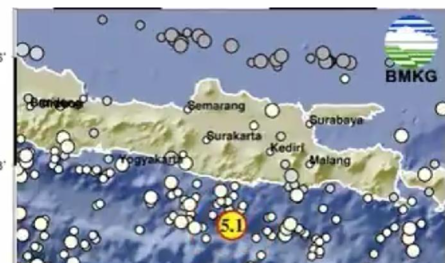 Peta Gempa Pacitan, 22 April 2024. X.COM/BMKG