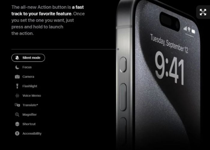 Tampilan dari iPhone 15 Pro Max- Apple Gadgets.