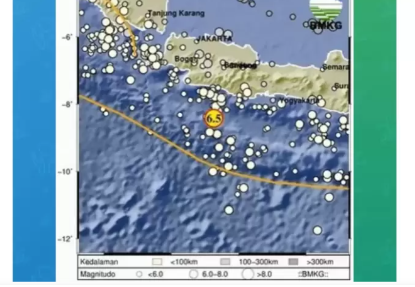 Gempa Bumi M 6,5 guncang Garut, Jawa Barat pada Sabtu (2742024) malam tidak berpotensi tsunami. FotoBMKG