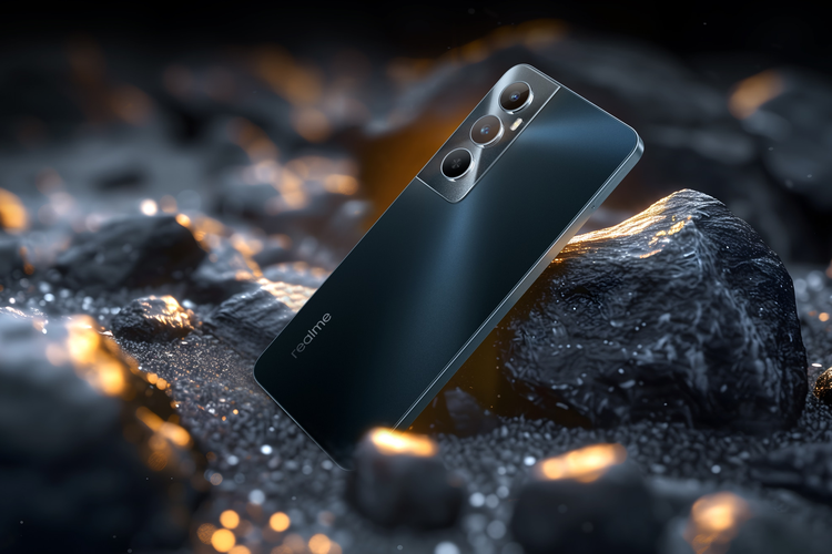 Realme C65 varian warna Black Milky Way.(Realme)