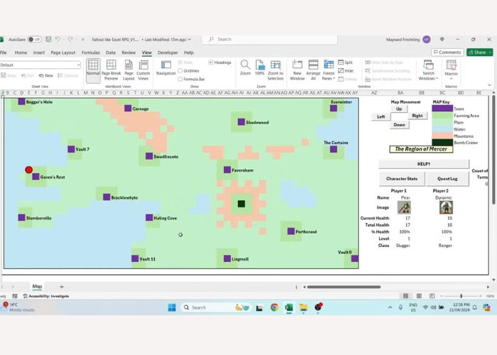 Game Bikinan Gamer Dynamic Pear di Microsoft Excel
