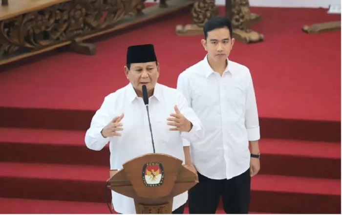Presiden dan Wakil Presiden terpilih, Prabowo Subianto dan Gibran Rakabuming Raka. (Dery Ridwansah/JawaPos.com)