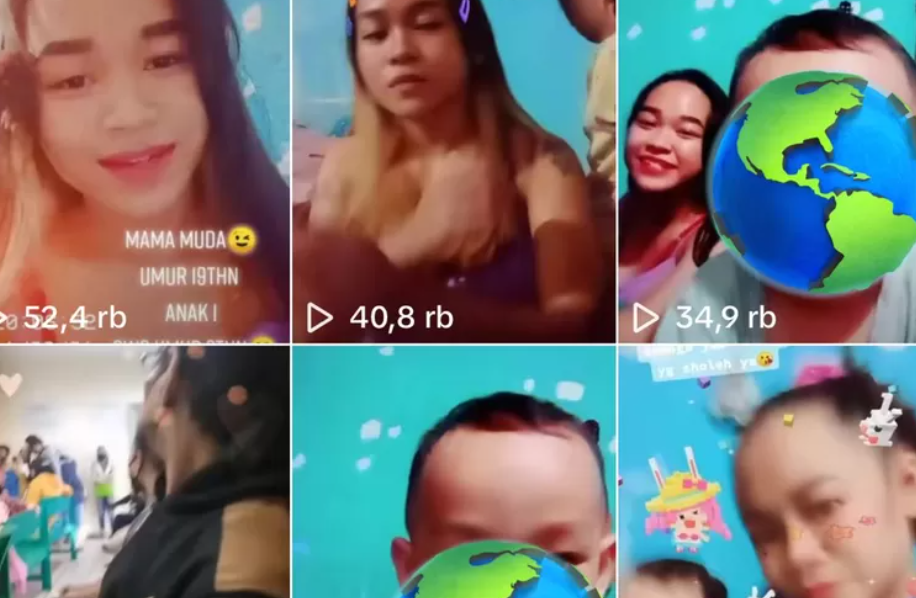 Akun TikTok ibu dan anak lelaki yang viral pakai baju biru, netizen langsung berikan komentar menohok (Twitter.com/@cattomiyng)