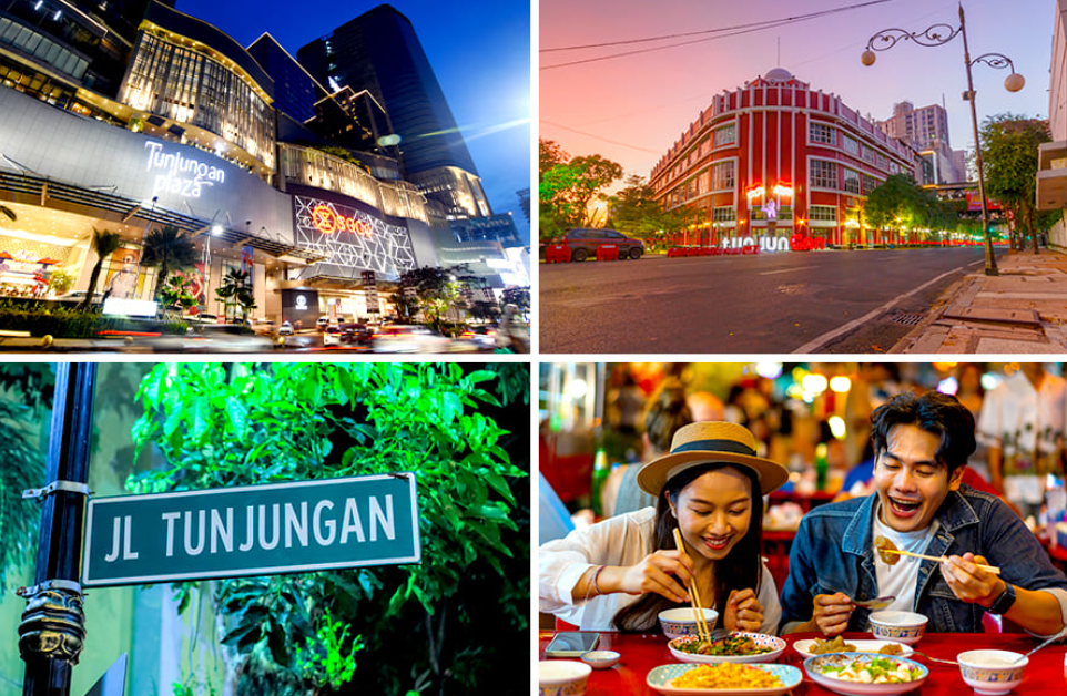 Jalan Tunjungan dan semua keseruannya (Dodo Hawe &ndash; Shutterstock)(Akhmad Dody &ndash; Shutterstock)(Twinsterphoto &ndash; Shutterstock)(Reephoto &ndash; Shutterstock)
